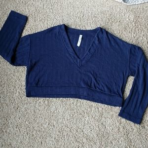 Free People Navy Blue Crop Top